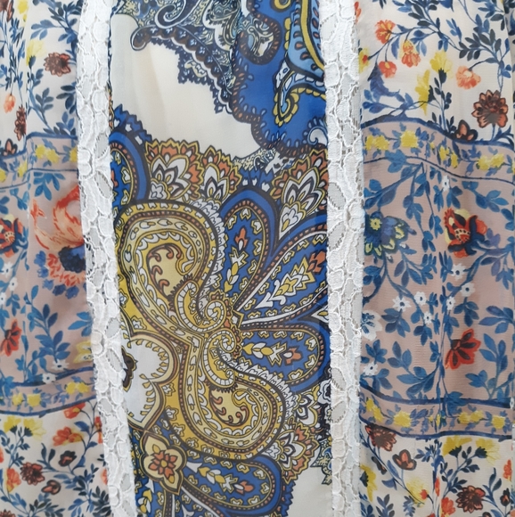 Anthro fig and flower lace top blouse sz med *C1 - Picture 6 of 7